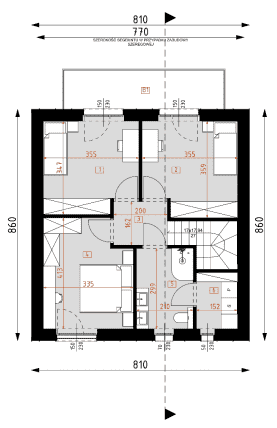 Rzut projektu D350 - WT2021 - Piętro