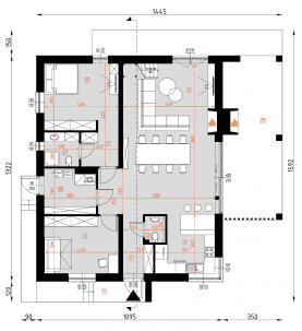 Rzut projektu D414 - WT2021 - Parter
