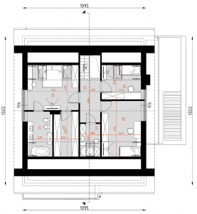 Rzut projektu D414 - WT2021 - Poddasze