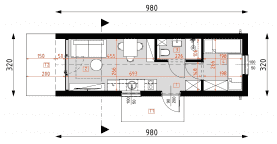 Rzut projektu DM6 - wersja drewniana - Parter