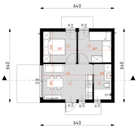 Rzut projektu DM11 - wersja drewniana - Parter