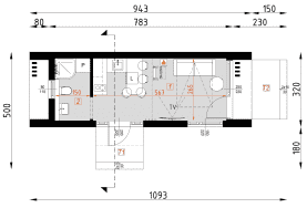 Rzut projektu D435 - wersja drewniana - Parter
