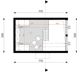 Rzut projektu DM12 - wersja drewniana - Poddasze