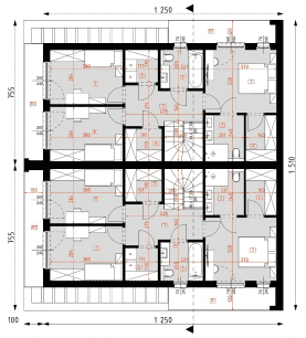 Rzut projektu D438A - Zabudowa bliźniacza WT2021 - Piętro