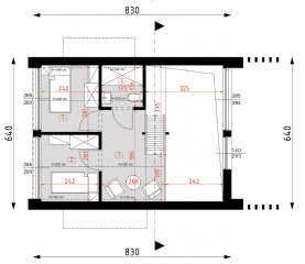 Rzut projektu DM15 - WT2021 wersja drewniana - Poddasze