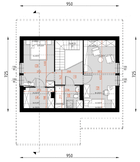 Rzut projektu D440 - WT2021 - Poddasze