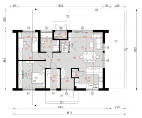 Rzut projektu D445 - WT2021 wersja drewniana - Parter