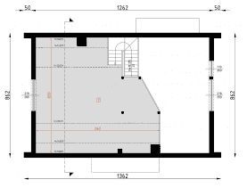 Rzut projektu D445 - WT2021 wersja drewniana - Poddasze