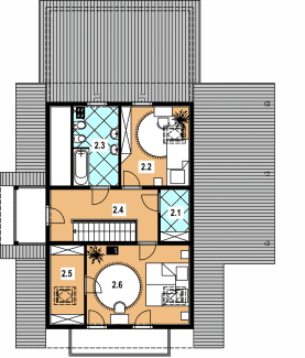 Rzut projektu A-138 z bali - Poddasze