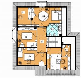 Rzut projektu A-107 z bali - Poddasze