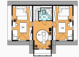 Rzut projektu L-93 szkieletowy - Poddasze
