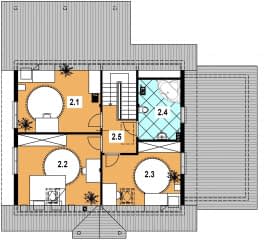 Rzut projektu L-91 z bali - Poddasze