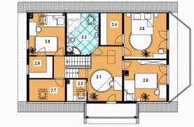 Rzut projektu L-89 z bali - Poddasze