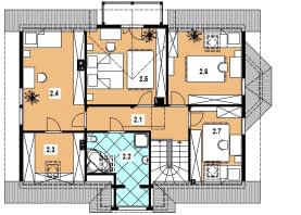 Rzut projektu L-86 szkieletowy - Poddasze