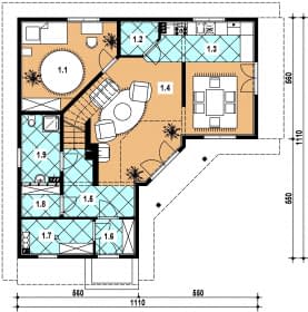 Rzut projektu L-81 szkieletowy - Parter