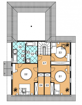 Rzut projektu L-78 z bali - Poddasze