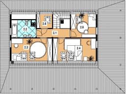Rzut projektu L-57 z bali - Parter