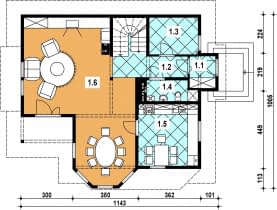 Rzut projektu L-41 szkieletowy - Parter