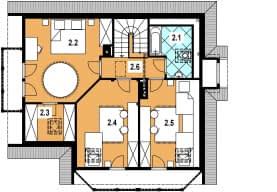 Rzut projektu L-41 szkieletowy - Poddasze
