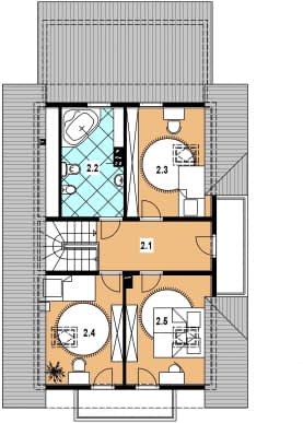 Rzut projektu L-34 szkieletowy - Poddasze