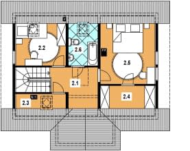 Rzut projektu L-32 szkieletowy - Poddasze