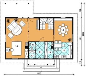 Rzut projektu L-31 szkieletowy - Parter