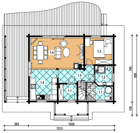 Rzut projektu A-149 szkieletowy - Parter