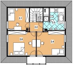 Rzut projektu A-154 szkieletowy - Poddasze