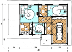 Rzut projektu A-153 szkieletowy - Parter