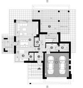 Rzut projektu HOMEKONCEPT 64 - Rzut parteru