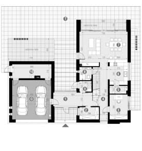 Rzut projektu HOMEKONCEPT 77 - Rzut parteru