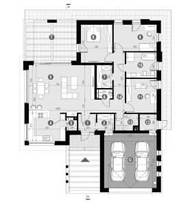 Rzut projektu HOMEKONCEPT 31 wariant 02 - Rzut parteru