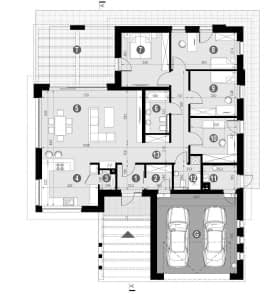 Rzut projektu HOMEKONCEPT 31 wariant 04 - Rzut parteru