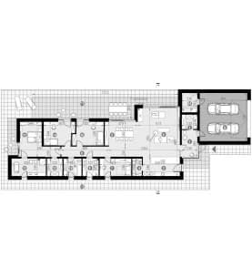 Rzut projektu HOMEKONCEPT 90 wariant 01 - Rzut parteru