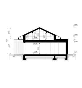 Rzut projektu HOMEKONCEPT 90 wariant 01 - przekrój