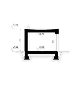 Rzut projektu Garaż HOMEKONCEPT G 05 - Przekrój
