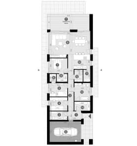 Rzut projektu HOMEKONCEPT 117 G1 wariant 01 - Rzut parteru