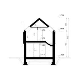 Rzut projektu HOMEKONCEPT 129 - przekrój