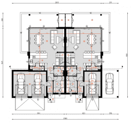 Rzut projektu D449 - Zabudowa bliźniacza WT2021 - Parter
