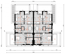 Rzut projektu D449 - Zabudowa bliźniacza WT2021 - Piętro