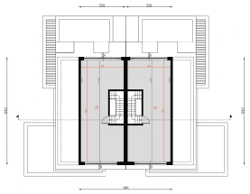 Rzut projektu D449 - Zabudowa bliźniacza WT2021 - Poddasze