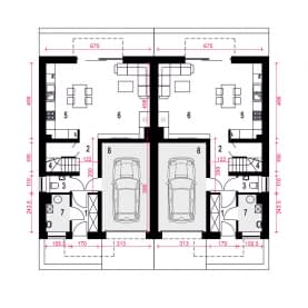 Rzut projektu Aida A-BL z garażem - Parter