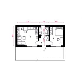 Rzut projektu Opieńka - Parter