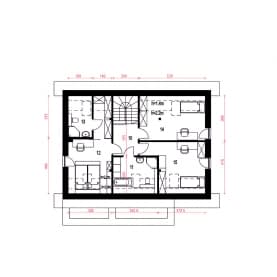 Rzut projektu Karla z garażem - Piętro