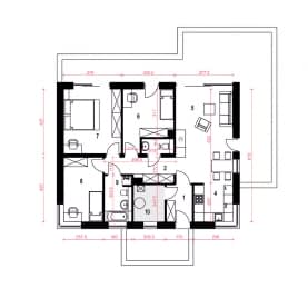 Rzut projektu Lusia II - Parter