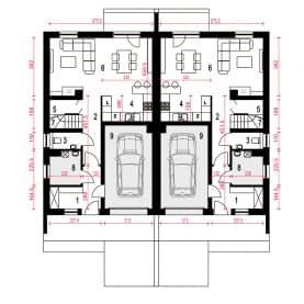 Rzut projektu Głuszec III Mode A-ZBL z garażem - Parter