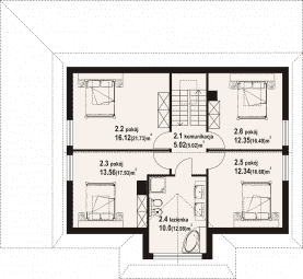 Rzut projektu jurgów średni 47 dw - Poddasze