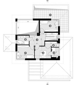 Rzut projektu HOMEKONCEPT 64 - Rzut piętra