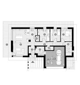 Rzut projektu HOMEKONCEPT 69 - Rzut parteru