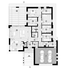 Rzut projektu HOMEKONCEPT 26 wariant 12 - Rzut parteru